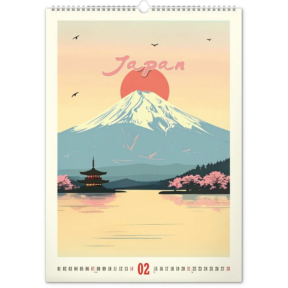 NOTIQUE Nástěnný kalendář Vintage plakáty - tropické ráje 2027 33 × 46 cm