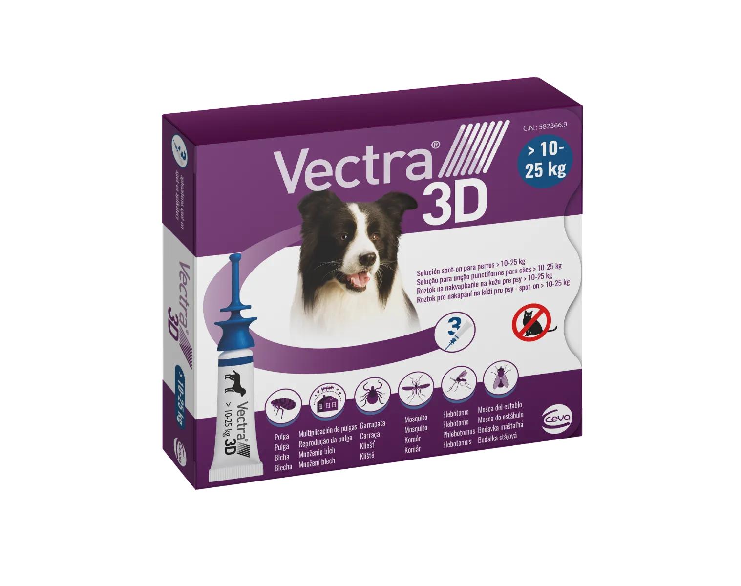 Vectra 3D spot-on pro psy M (10–25 kg) 3 pipety