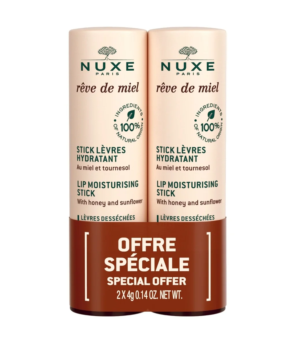 Nuxe Rêve de Miel Hydratující tyčinka na rty s vůní medu 2x4 g