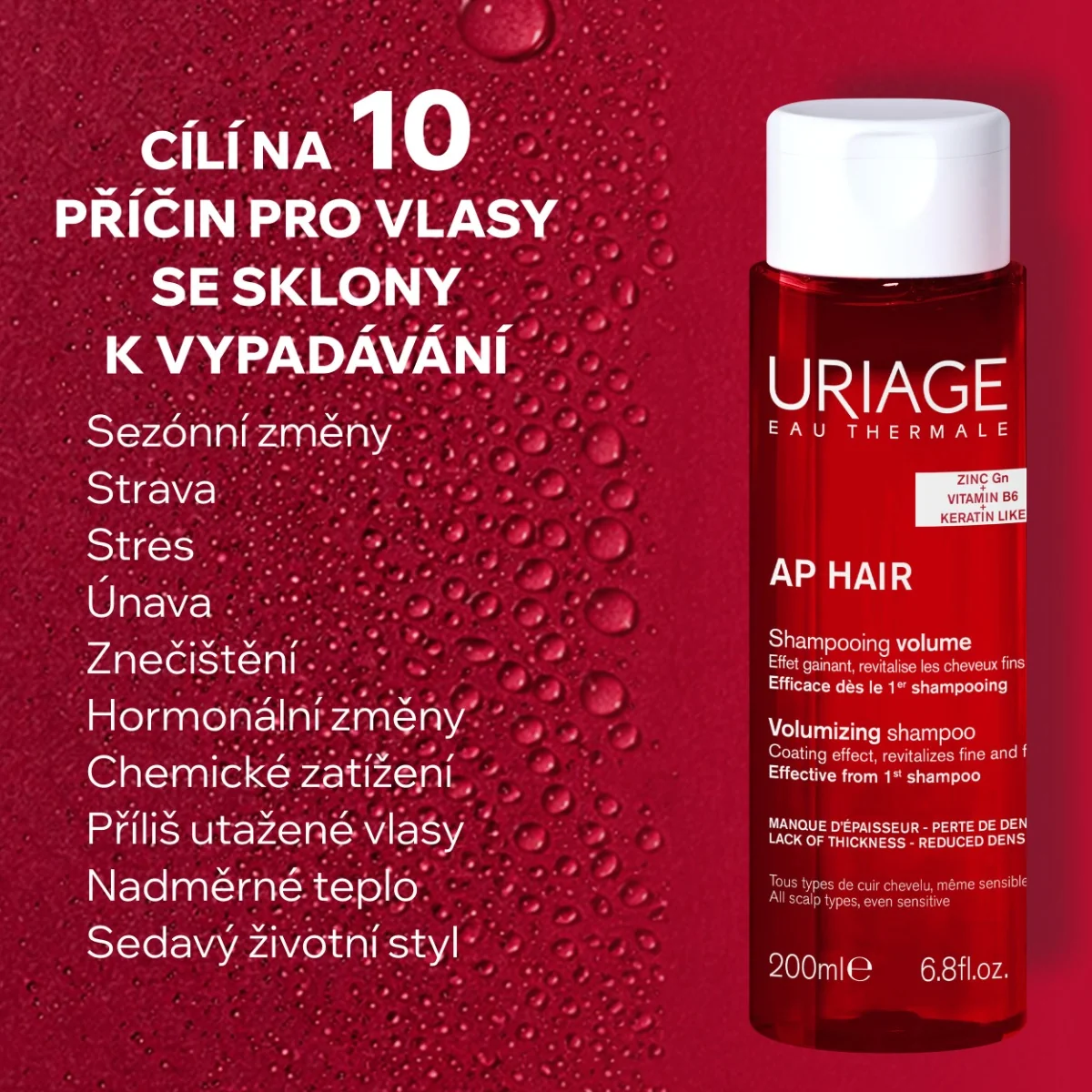 Uriage AP Hair Posilujicí šampon proti vypadávání vlasů 200 ml