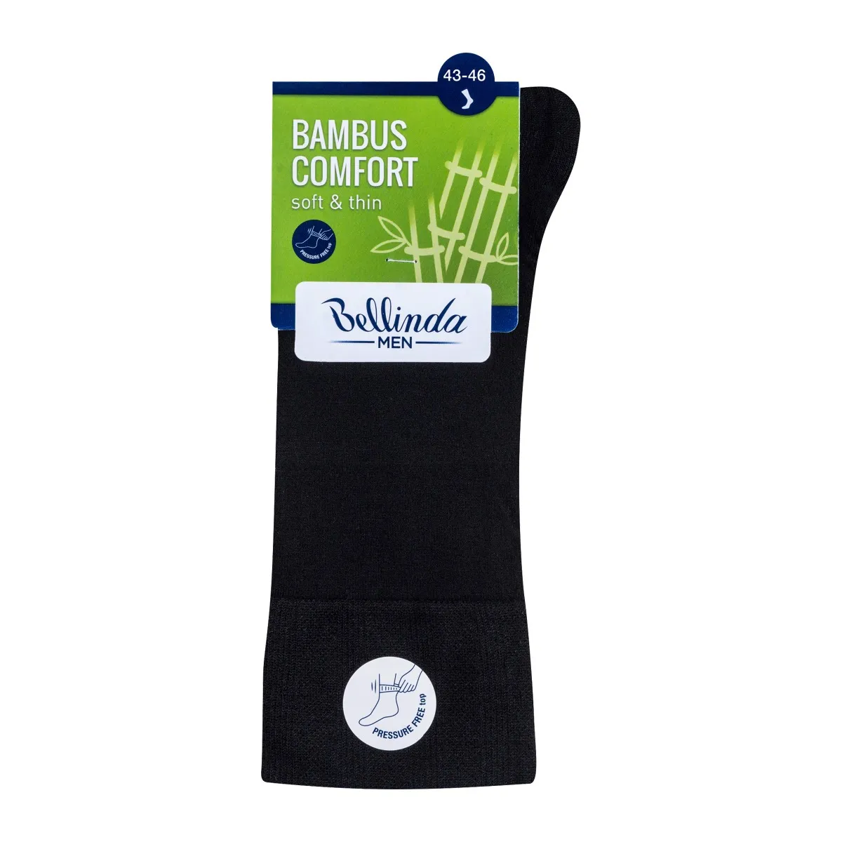 Bellinda BAMBUS Comfort vel. 43–46 pánské ponožky černé