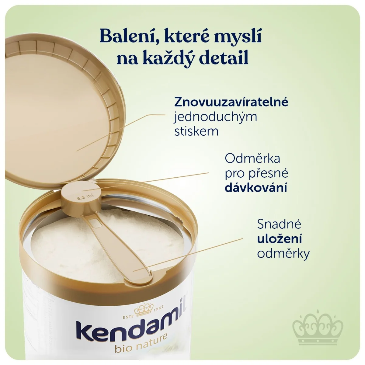 Kendamil 2 BIO Nature Kojenecké pokračovací mléko HMO+ 800 g