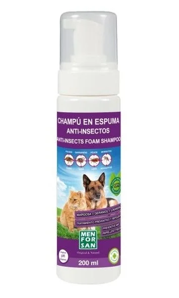 MenForSan Přírodní repelentní pěnový šampon pro psy a kočky 200ml