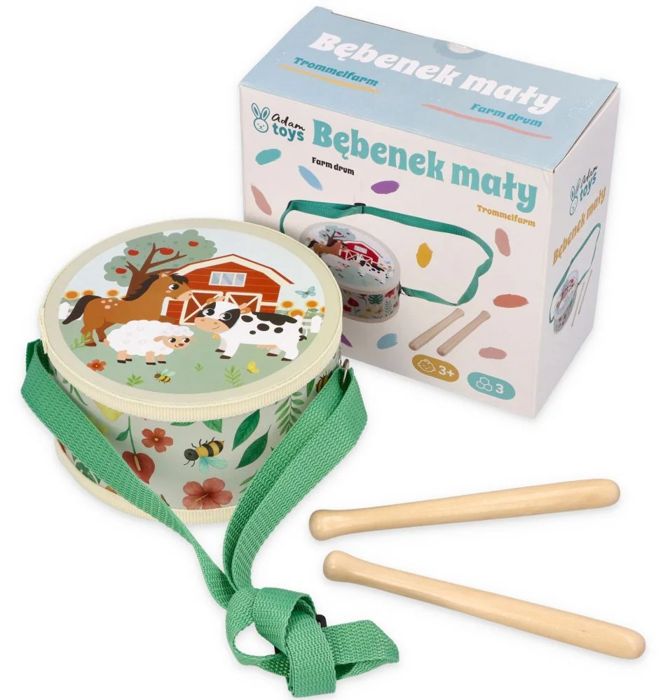 Adam Toys Dětský bubínek s motivem farmy – Adam Toys