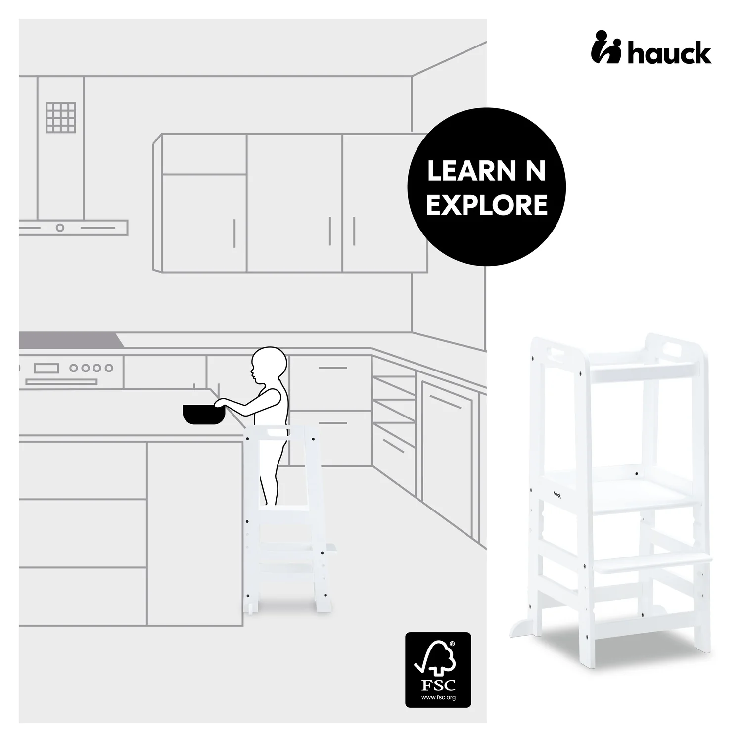 Hauck Učící věž Learn N Explore white