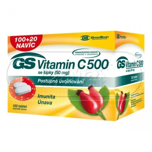 GS Vitamín C 500 se šípky 100+20 tablet