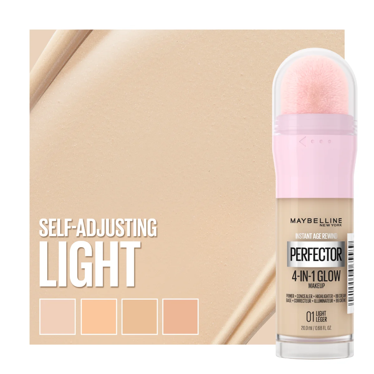 Maybelline Instant Perfector 4-in-1 Glow 01 Light rozjasňující make-up 20 ml