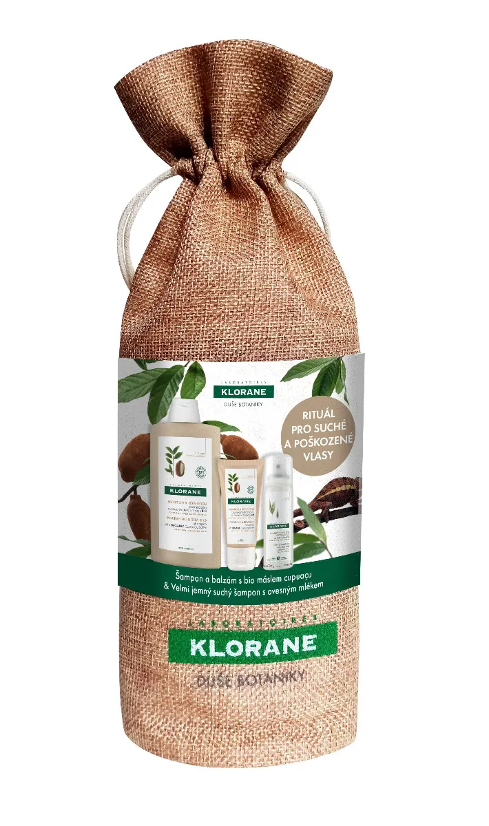 KLORANE Xmass set Cupuacu šampon 400 ml + balzám 50 ml + oves suchý šampon 50ml