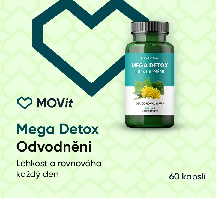 MOVit. Mega Detox odvodnění. Lehkost a rovnováha každý den. 60 kapslí.