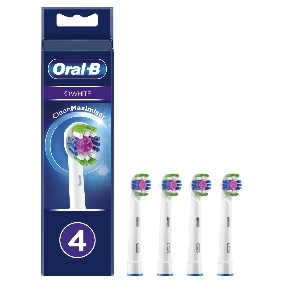 Oral-B EB18-4 3D White náhradní hlavice s Technologií CleanMaximiser 4 ks