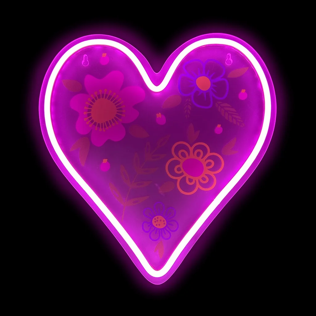 2Kids Toys LED NEON LIGHT lampička Srdce, LED Neon lampička USB dekorace
