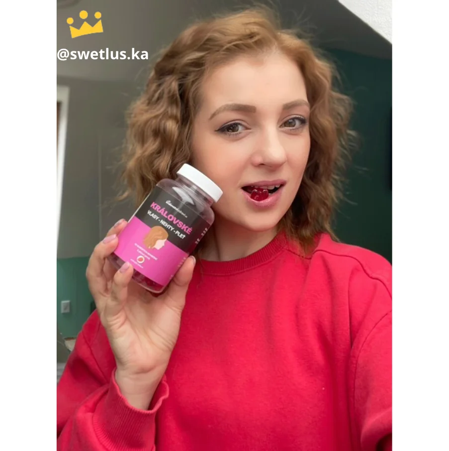 Království zdraví 2+1 Královské vlasy, nehty, pleť s biotinem, 3x60 gumových bonbónů