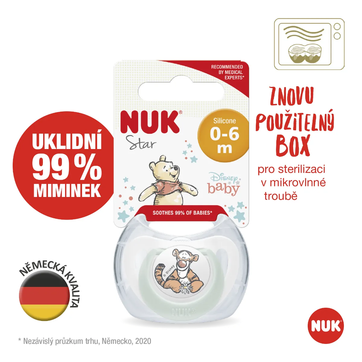 NUK Dudlík Disney Medvídek Pú 0-6m box