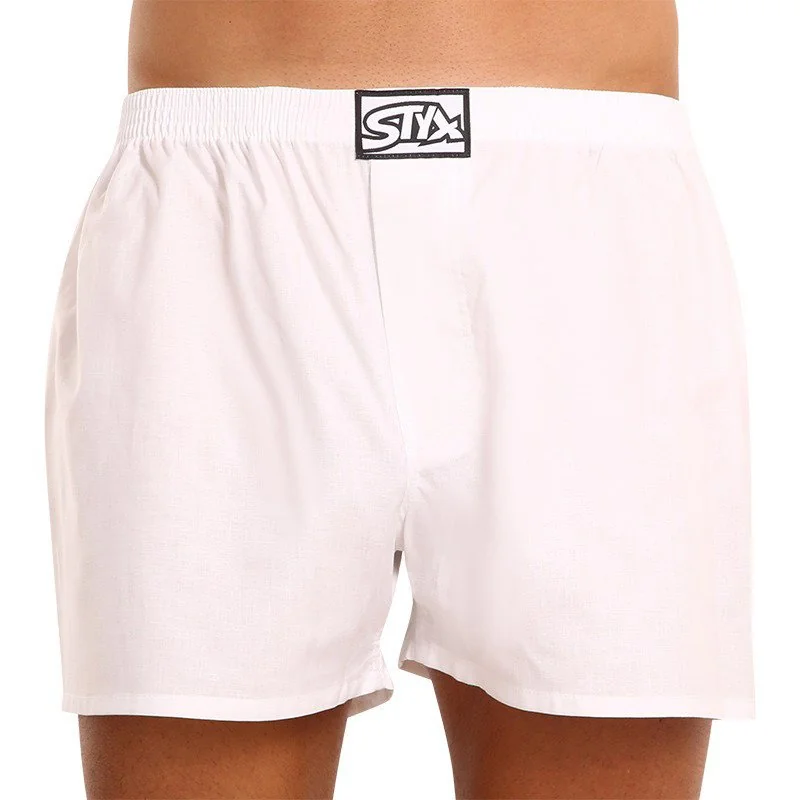 Styx Pánské trenky klasická guma bílé + fixy na textil (AF1061)  XL