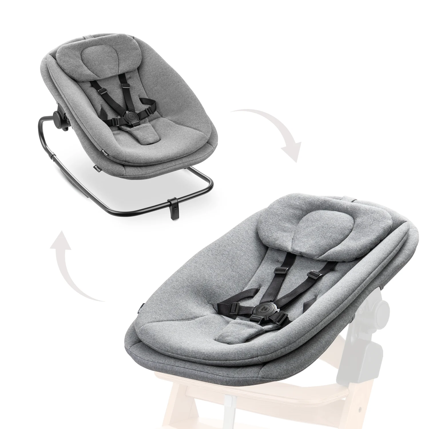 Hauck Křesílko Bouncer 3v1 na židličku Alpha+/Beta+, Dark Grey Melange 