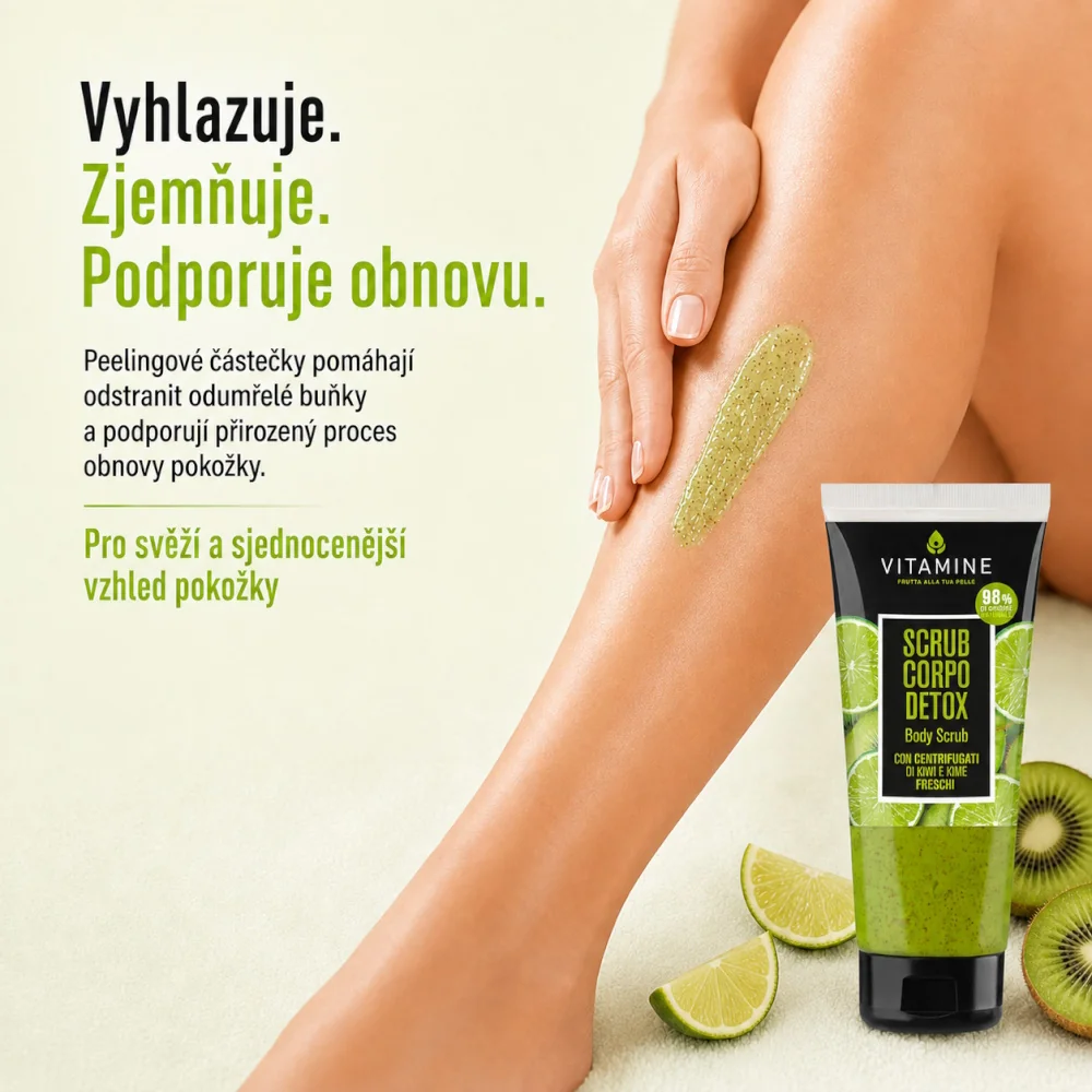 Vitamine Detox Kiwi a limetka tělový peeling 200 ml