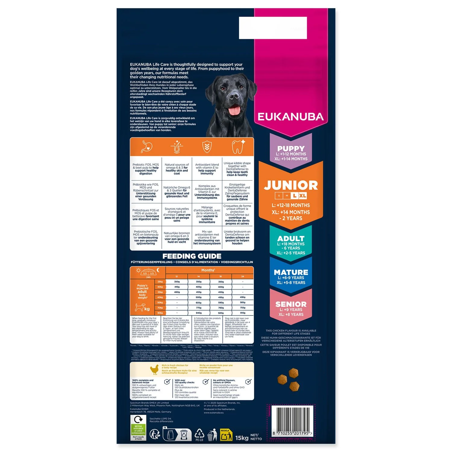 Eukanuba Krmivo Junior Large rich in fresh chicken 15kg