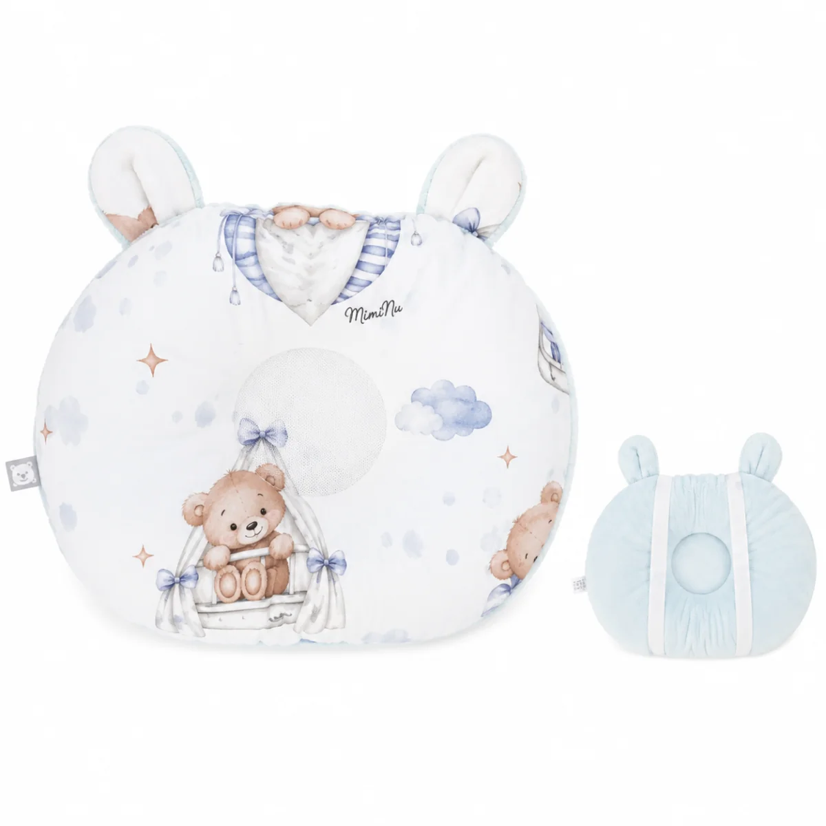 Baby Nellys Kojící polštář na ruku Bavlna/Minky, Medvídci, modří