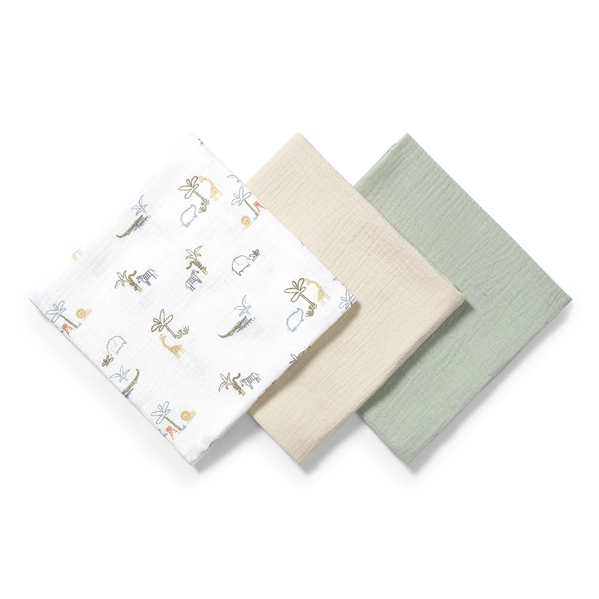 Babyono Mušelínové - super měkké plenky, 3ks 70x70cm - mátová