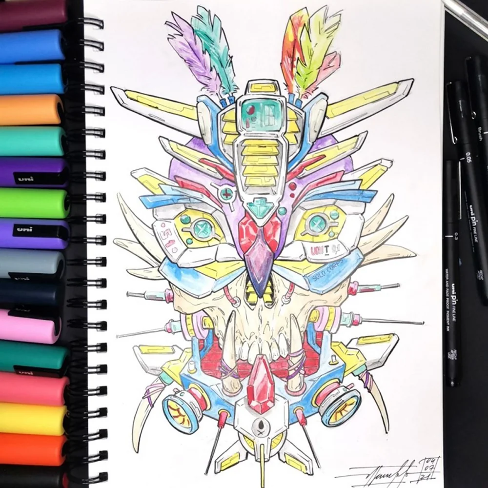 Posca Sada akrylových popisovačů - PC-5M, LOVE, 0,9 - 1,3 mm, mix teplých tónů (8 ks)