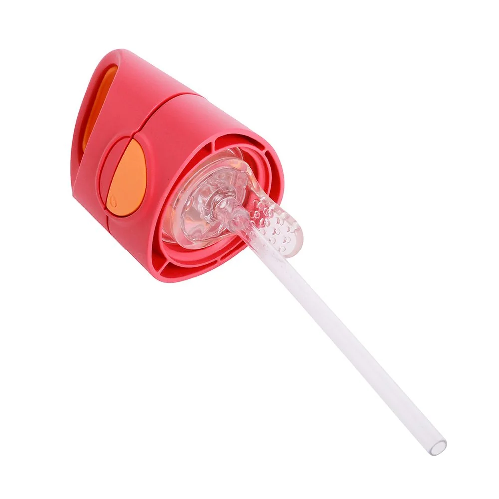 B.BOX Lahev na pití s brčkem 450 ml - růžová/oranžová
