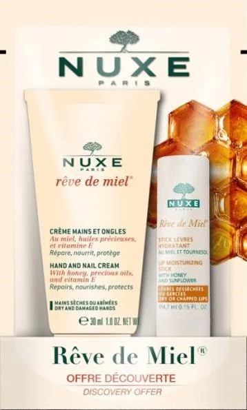 NUXE Rêve de Miel Hydratační tyčinka na rty + Krém na ruce 30ml
