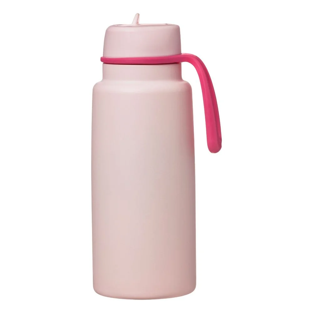 B.BOX Nerezová termolahev s brčkem 1l - pink paradise