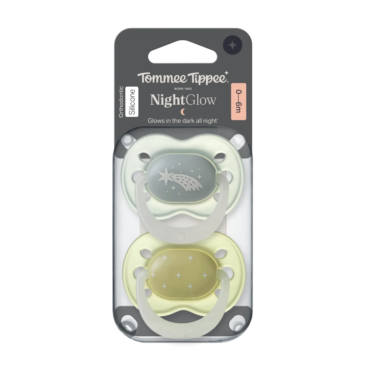 Tommee Tippee SIlikonový dudlík Night 0-6m 2 ks více barevných variant