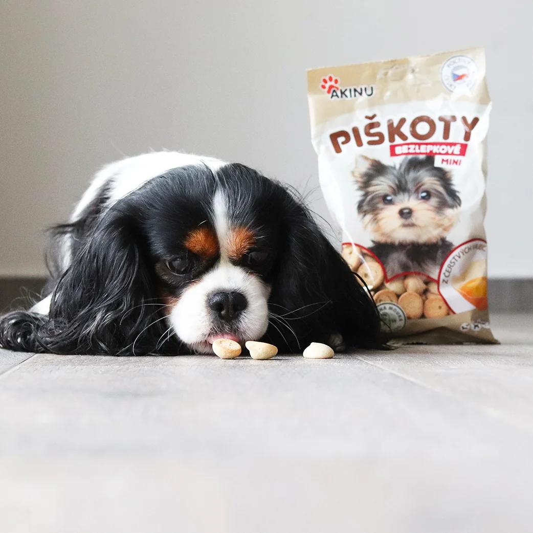 Akinu Bezlepkové Mini piškoty pamlsek pro psy 7 x 120 g