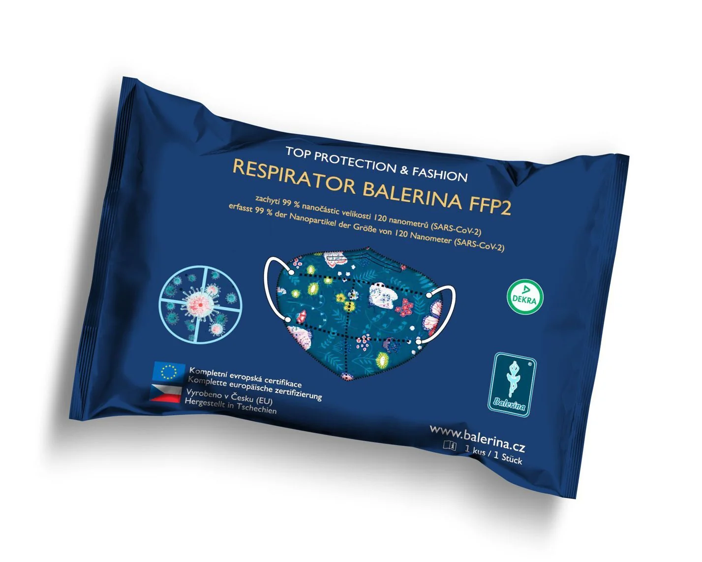 Balerina Nanorespirátor PFHM731 FFP2 NR vel. S/M vzor č. 63 1 ks