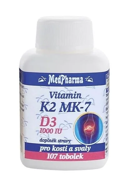 Medpharma Vitamin K2 MK-7 + D3 1000 IU 107 tobolek