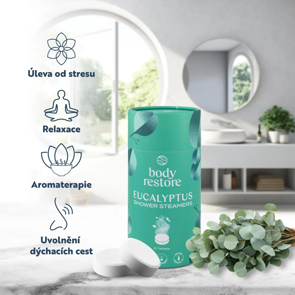 Body Restore Aromatické tablety do sprchy eukalyptus a máta 6 ks