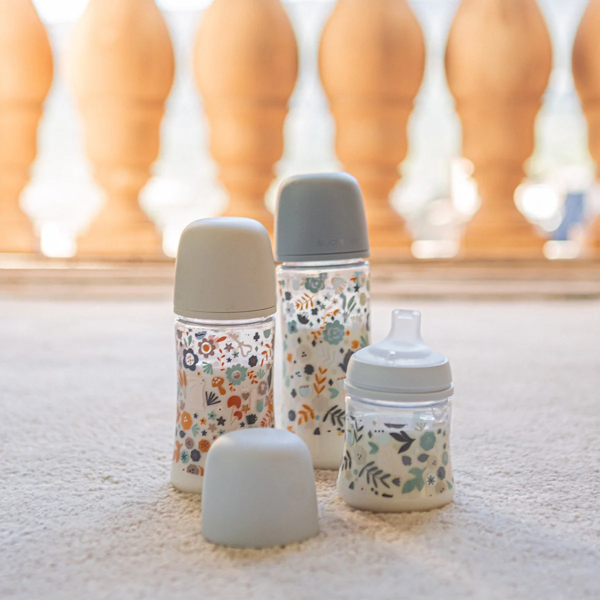 Suavinex Wonderland Kojenecká láhev průtok L 6m+ 360 ml 1 ks liberty růžová