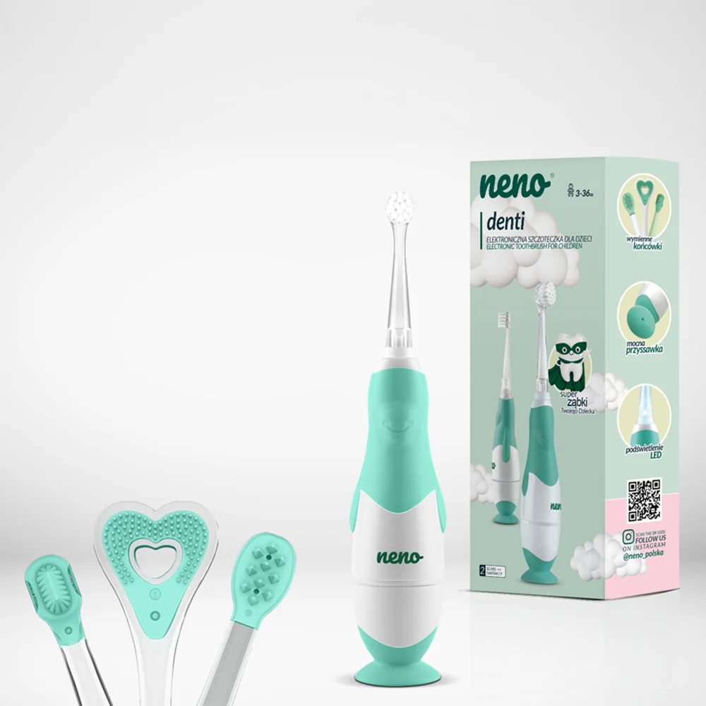 NENO Denti Dětský elektrický kartáček 3m+ zelený