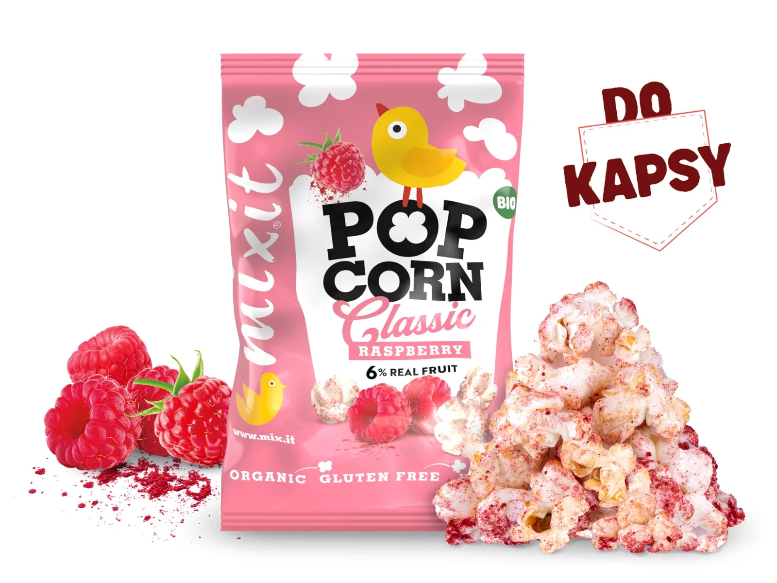 Mixit BIO popcorn do kapsy Malina 13 g