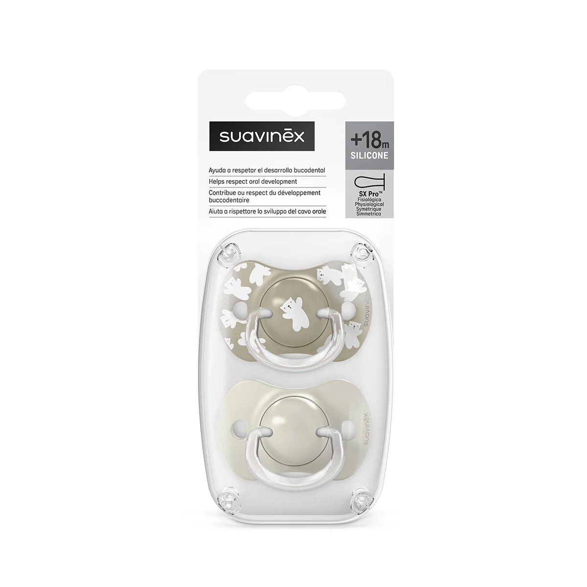 Suavinex Dudlík SX PRO fyziologický WILD & FREE 18m+ 2 ks hnědý