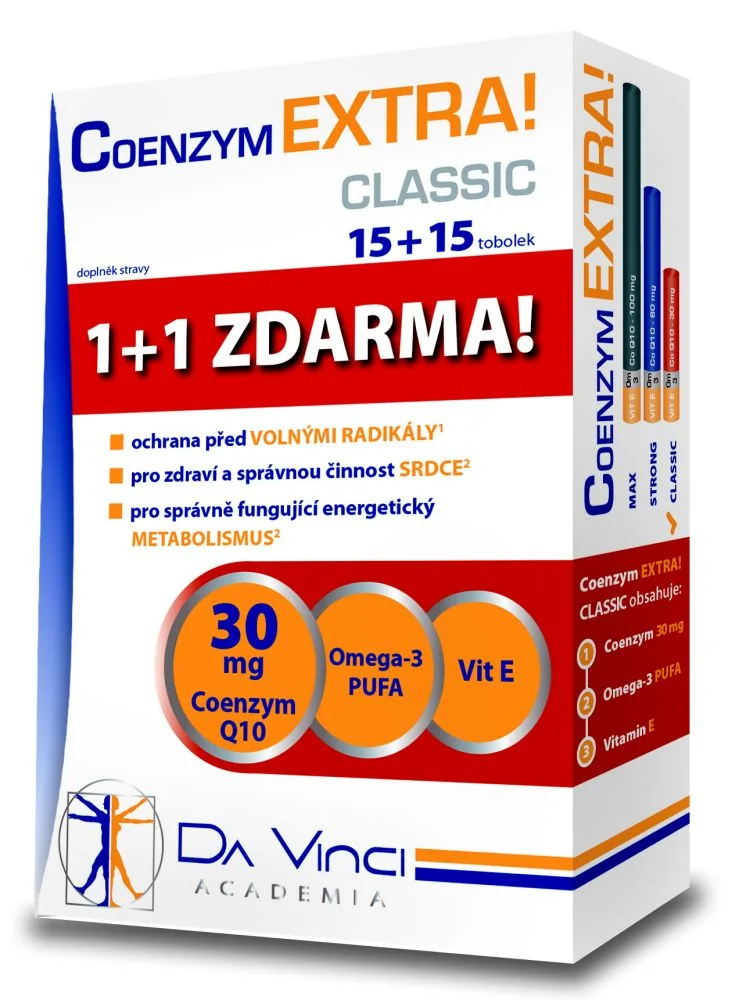 Coenzym EXTRA! Classic30mg DaVinci tob.15+15 ZDARMA