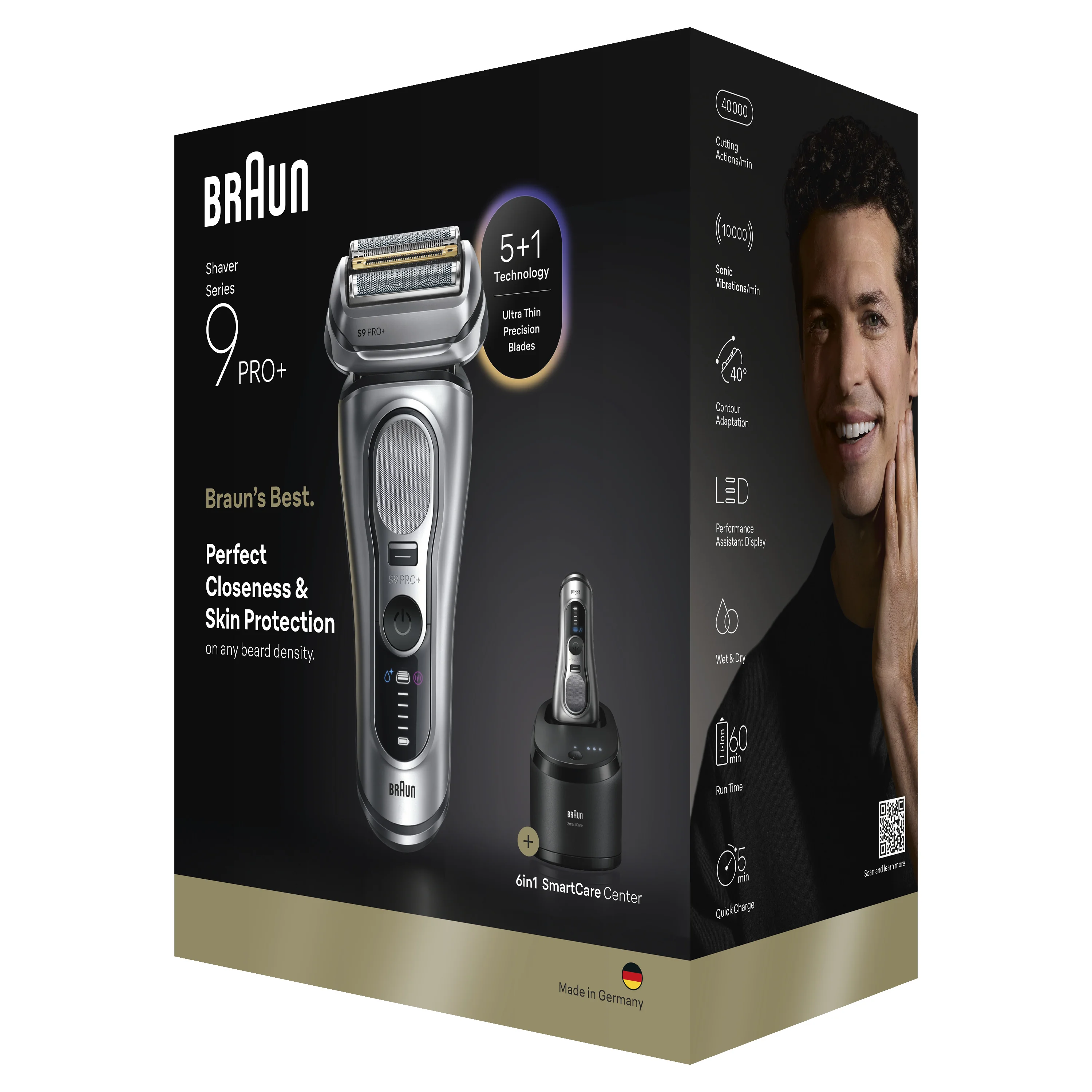 Braun Series 9 PRO+ 9667CC elektrický holicí strojek + stanice SmartCare stříbrný