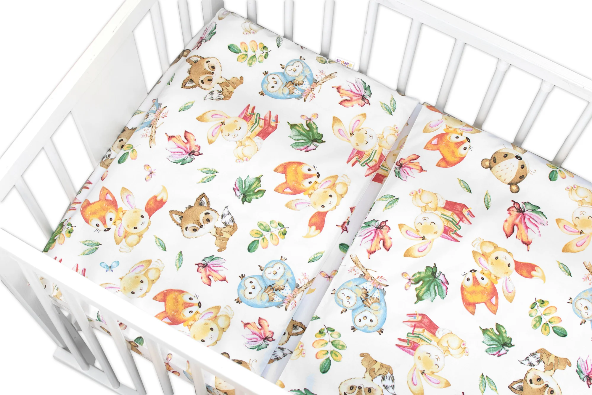 Baby Nellys Mantinel s povlečením Premium, 3D sada, Cute Animals - bílá, 120x90 cm