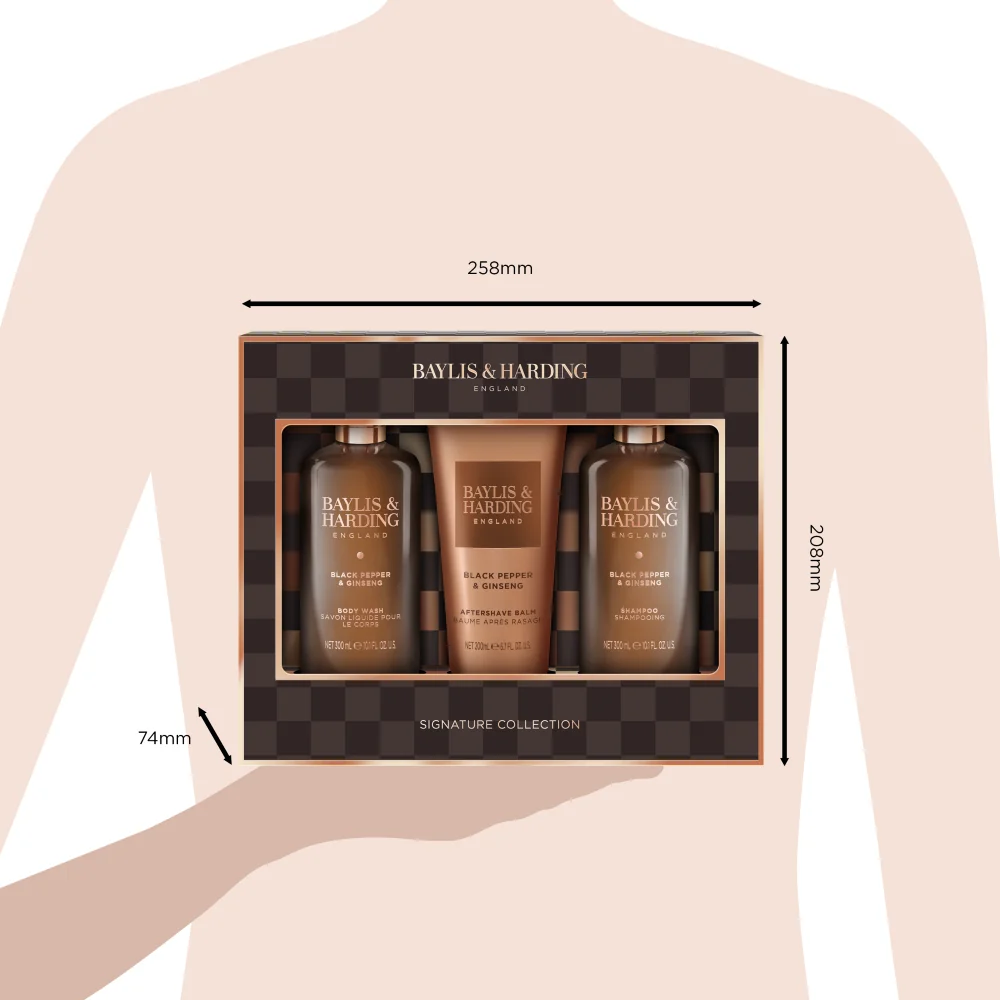 Baylis & Harding Pánská dárková sada péče o tělo Black Pepper & Ginseng 3 ks