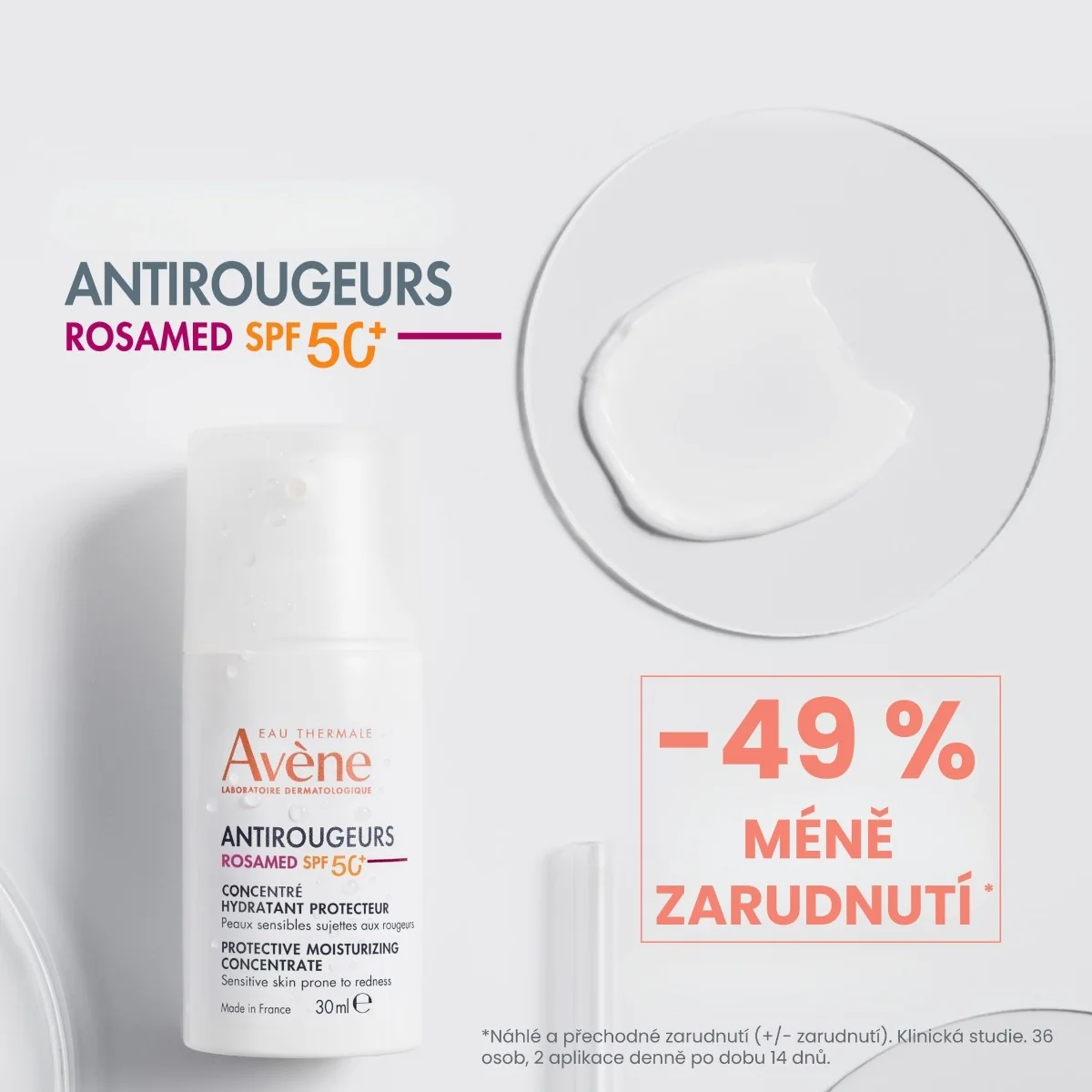 Avène Antirougeurs Rosamed SPF50+ koncentrát 30 ml