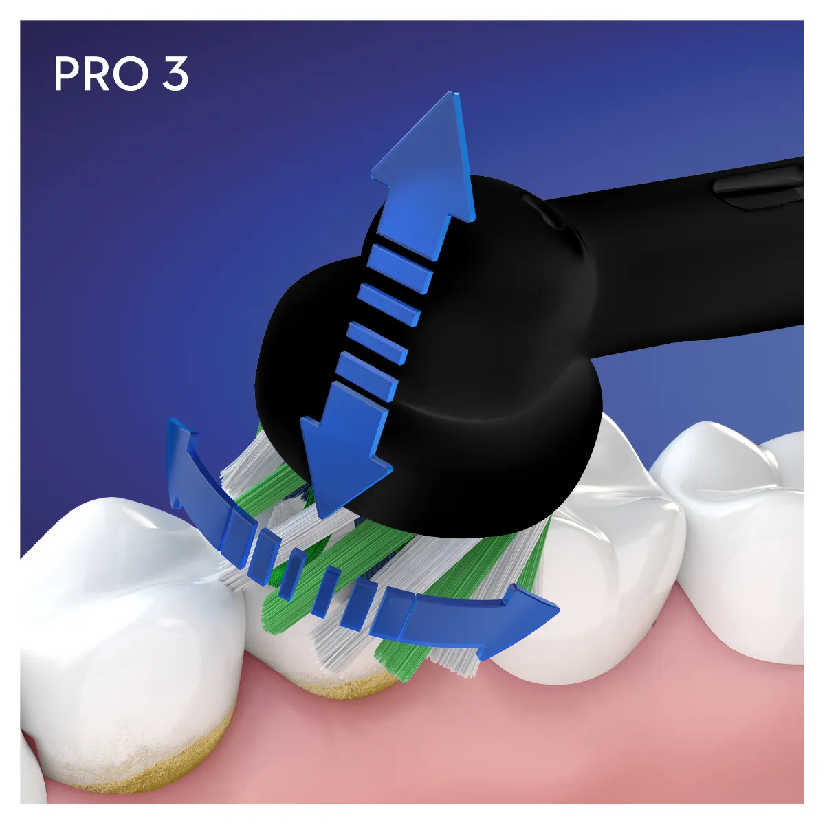 Oral-B PRO 3 3500 Cross Action elektrický zubní kartáček + cestovní pouzdro Black