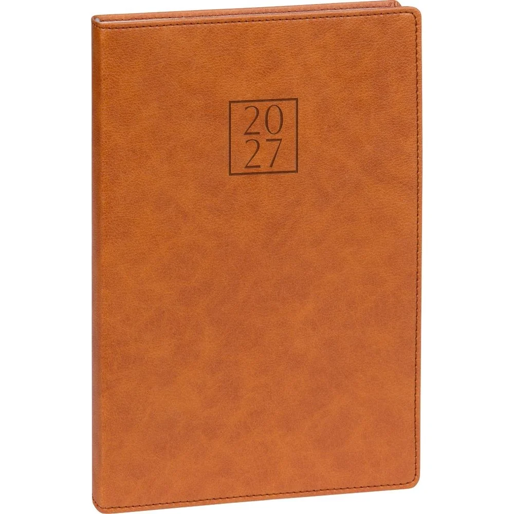 NOTIQUE Prestigio týdenní diář 2027, hnědý, A5 15 × 21 cm