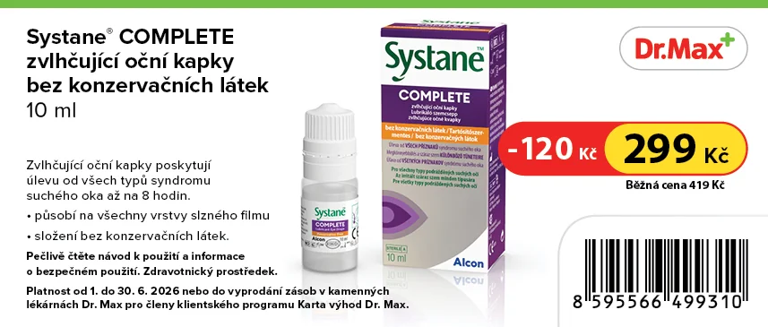 Systane Complete bez konzervačních látek zvlhčující oční kapky 10 ml Systane Complete bez konzervačních látek zvlhčující oční kapky 10 ml