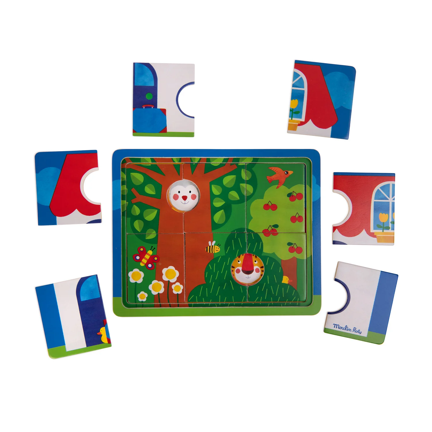 Moulin Roty Třívrstvé puzzle Les Popipop