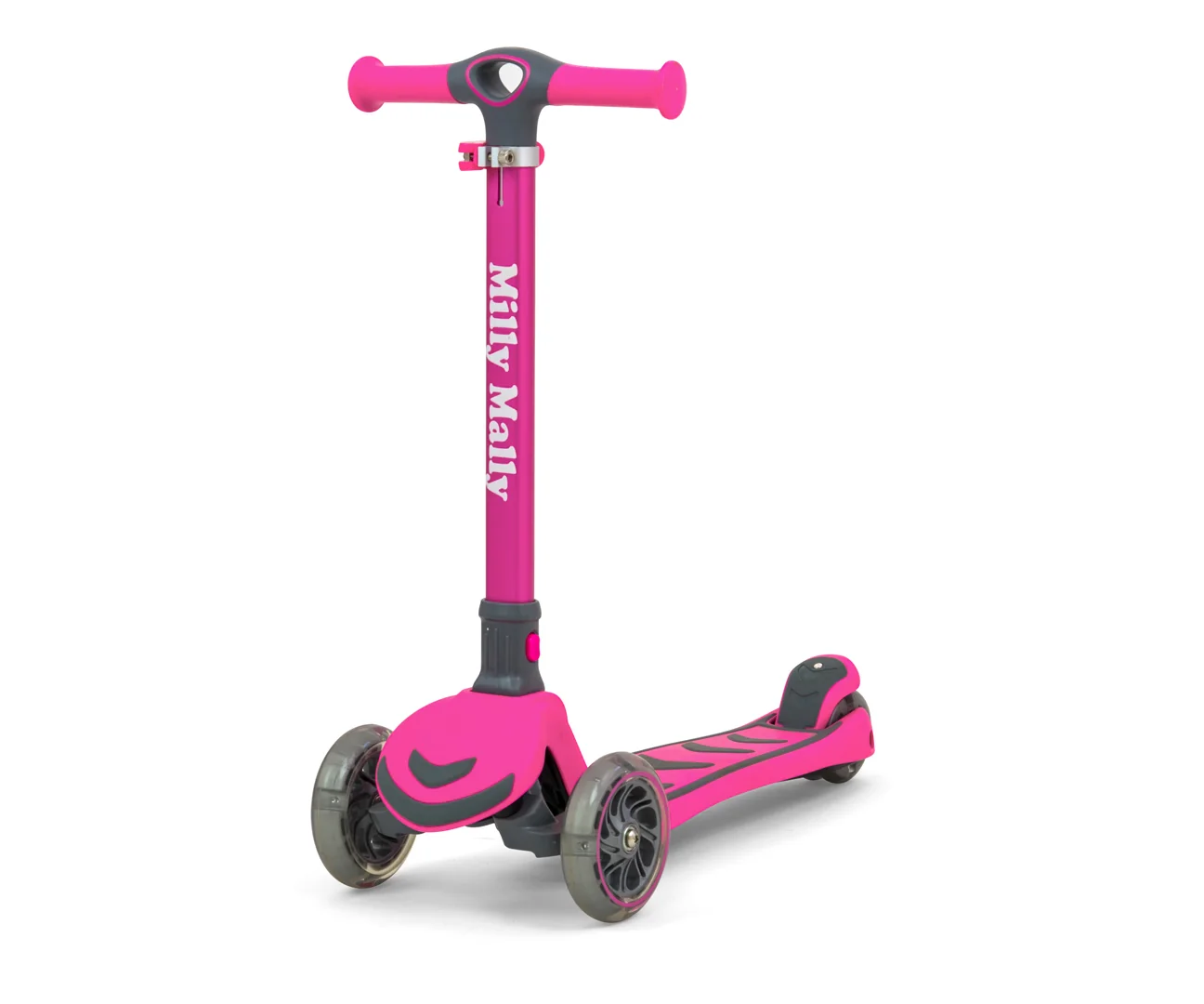Milly Mally Dětská tříkolová koloběžka BOOGIE Scooter LED - růžová