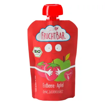 FruchtBar BIO Ovocná kapsička s jablkem a jahodou 100 g