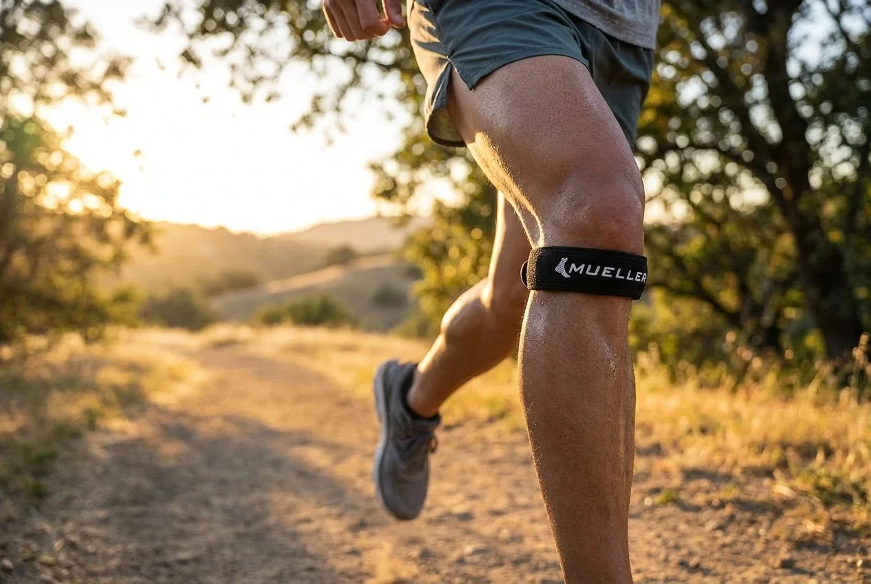 Mueller Jumper's Knee Strap Red, podkolenní pásek červený