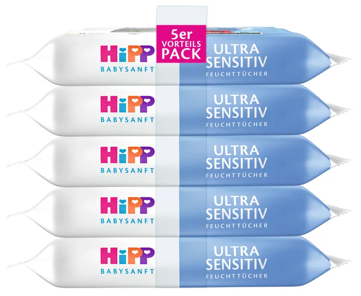 Hipp Babysanft Čisticí vlhčené ubrousky Ultra Sensitive 5x48 ks