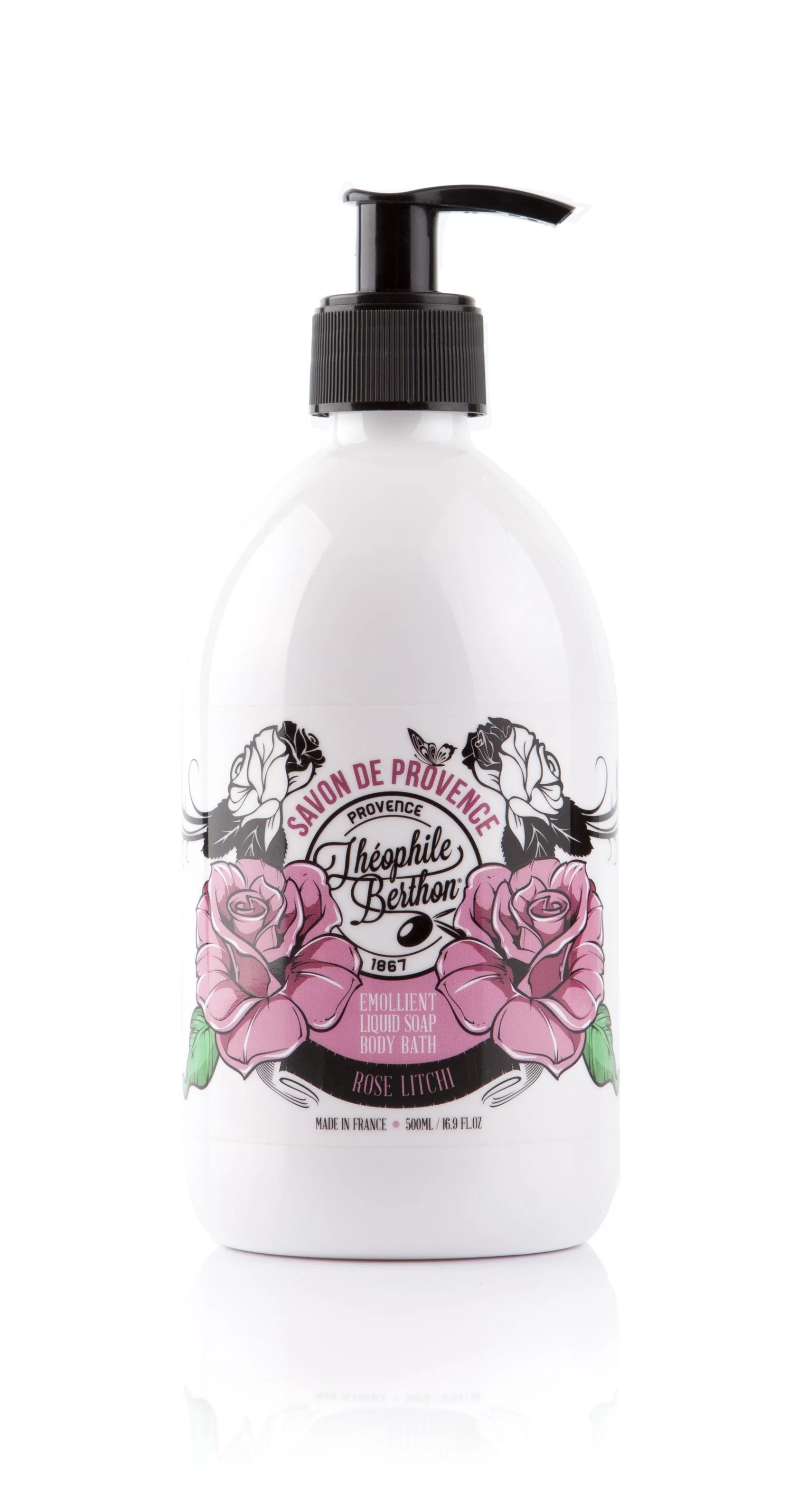 Theophile Berthon Savon de Provence vůně růže a liči tekuté mýdlo 500 ml